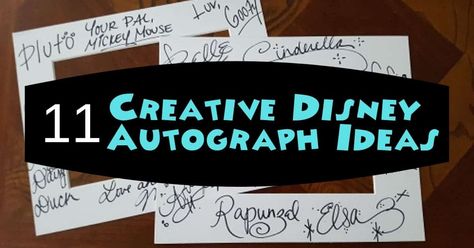 Disney Characters Signatures Ideas, Disney Character Signing Ideas, Autograph Display Ideas, Creative Disney Autograph Ideas, Disney Autograph Ornaments, Disney Character Signatures Ideas, Disney Autograph Ideas, Disney World Autograph Book, Autograph Ideas