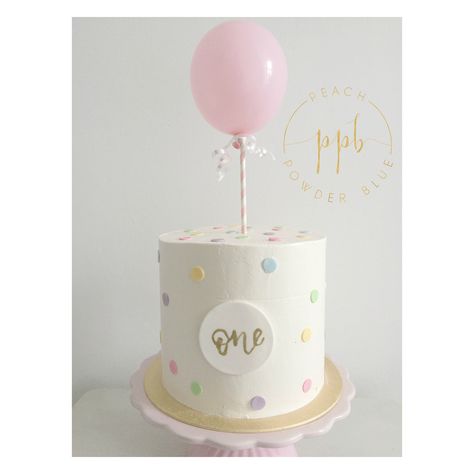 Dot Cakes, 1st Bday Cake, Baby Boy Birthday Cake, 1st Birthday Girl Decorations, Baby First Birthday Cake, Girly Cakes, Beautiful Cake Designs, Twins 1st Birthdays, 1st Birthday Cakes