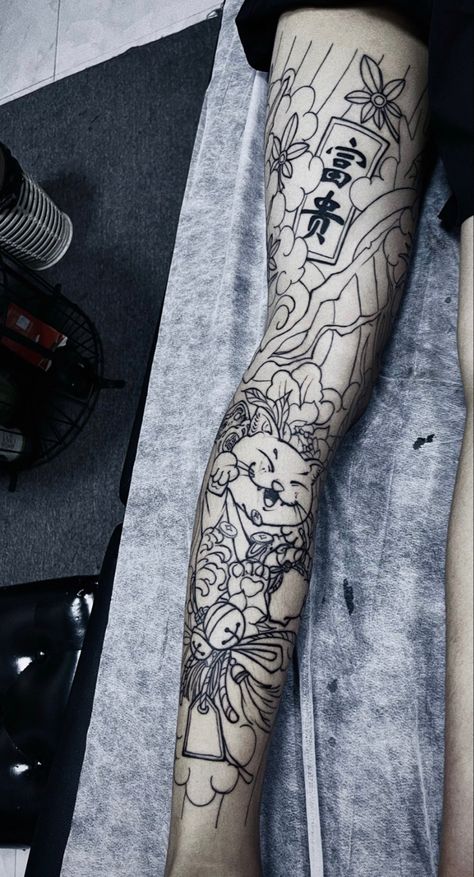 Leg Sleeve Tattoo Japanese, Japanese Building Tattoo, Leg Tattoos For Guys, Asian Tattoo Sleeve, Japanese Leg Sleeve, Backpack Tattoo, Half And Full Sleeve Tattoos, Japanese Leg Tattoo, Full Leg Tattoos