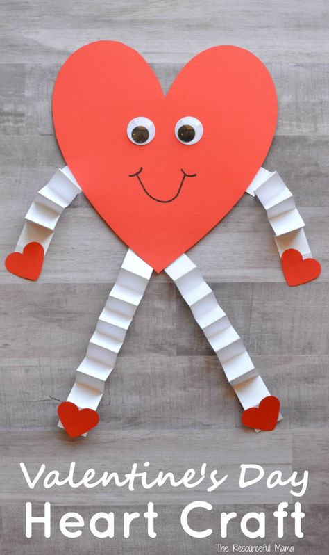 Kindergarten Party, Heart Craft, February Crafts, Easy Valentine Crafts, Valentine's Day Crafts For Kids, Preschool Valentines, Valentine Crafts For Kids, Valentine Projects, Daycare Crafts