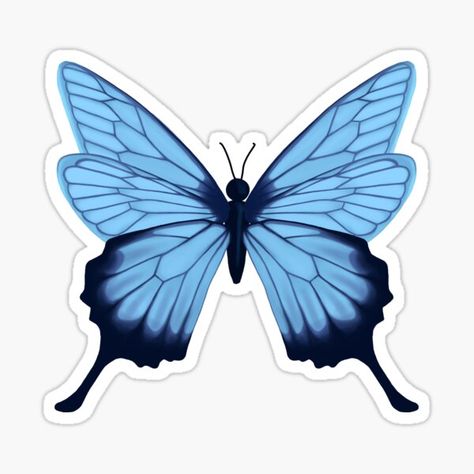 Blue Butterfly Sticker, Senior Pictures Quotes, Butterfly Cutouts, Butterflies Stickers, Tiny Stickers, Birthday Makeup Looks, Butterfly Cutout, 8. Mart, Sticker Design Inspiration