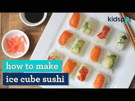 Sushi Ice Cube Tray, Ice Tray Sushi, Sushi In Ice Cube Tray, Ice Cube Tray Sushi, Ice Cube Sushi, Cube Sushi, Sushi Bites, Ice Cube Tray Hacks, Ice Cube Tray Recipes