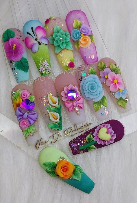 21 Adorable Easter Nail Designs for Spring 2024 | Easter Nail Design 3d Acrylic Nails, 3d Nail Designs, 3d Nail Art Designs, 3d Flower Nails, Easter Nail Designs, Art Deco Nails, Rose Nail Art, Gel Nail Art Designs, Nail Art Designs Diy