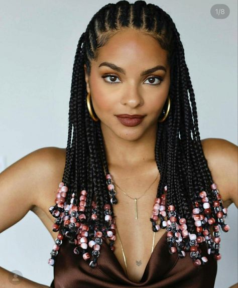 Long Braid Styles, Cornrows With Beads, Short Hair Twist Styles, Bantu Knot Hairstyles, Braid Inspiration, African Hair Braiding Styles, Blonde Braids, Braids With Beads, Beautiful Braids