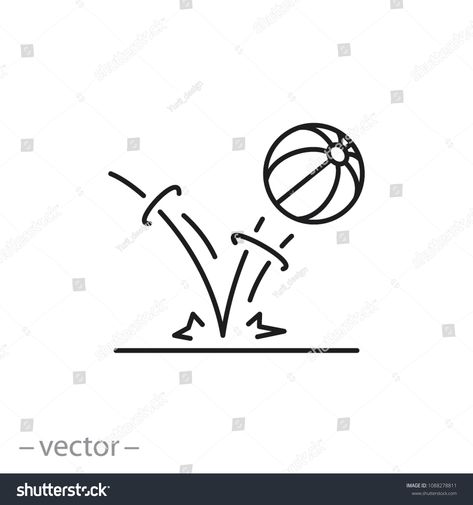 bounce ball icon, line sign - vector illustration eps10 #Ad , #Sponsored, #icon#line#bounce#ball Bouncing Ball Drawing, Inktober 2023 Bounce, Bounce Drawing Ideas, Bounce Sketch, Bounce Inktober, Diet Moodboard, Bounce Illustration, Bounce Drawing, Inktober Ideas