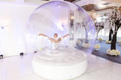 Life Size Snow Globe, Holiday Decor Trends, Entertainment Photography, Wonderland Events, Wisteria Tree, Imagination Station, Faux Snow, Winter Wonderland Party, Event Experience