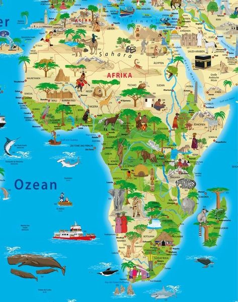 Africa Infographic, Continents Activities, Languages Of Africa, Refugees Art, Best Travel Journals, Fish Gallery, Pictorial Maps, Africa Art, Africa Map