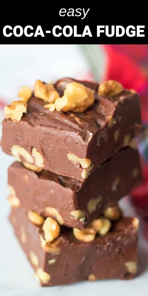 Coca-Cola Fudge Coca Cola Fudge, Classic Fudge, Easy Microwave Fudge, Gingerbread Fudge, Chocolate Walnut Fudge, Peppermint Fudge, Homemade Fudge Recipes, Walnut Fudge, Fudge Flavors