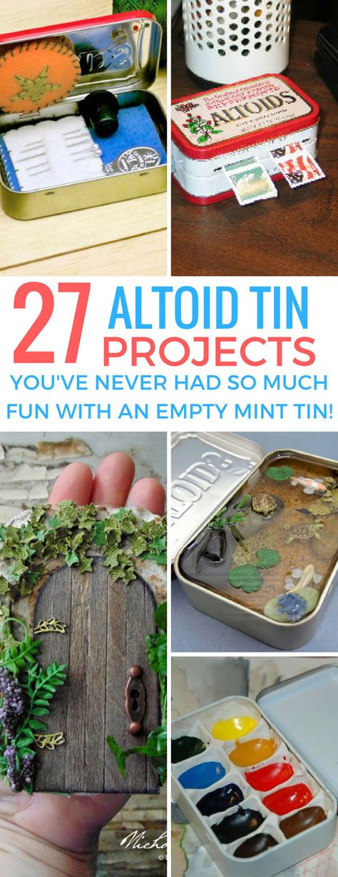 These altoid tin projects are so much fun! I really want to make that fish pond! Repurpose Crafts, Tin Projects, Tiny Crafts, Mint Tin Crafts, Crazy Genius, Upcycle Kids, Tin Crafts, Altoids Tin, Altoid Tin