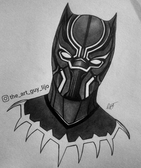 Mechanical Pencil Sketch, Marvel Drawings Pencil, Drawings Sketches Pencil, Thor Cake, Panther Drawing, Black Panther Mask, Black Panther Drawing, Easy Pencil Drawings, Marvel Art Drawings