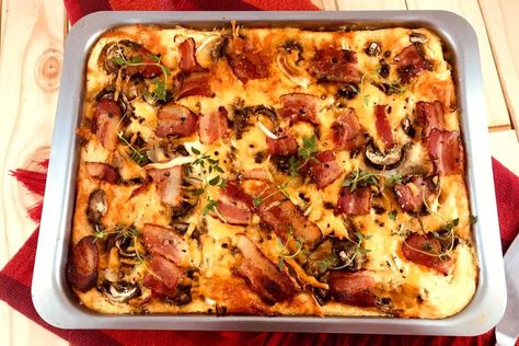 Mielie Pap Oven Baked Tart with Mediterranean Flavours Paptert Recipe South Africa, Paptert South Africa, Pap Tert South African Recipes, Mieliepap Tert, Pap Tert, Mealie Pap, Pap Recipe, Mexican Corn Cakes, Prayer Before Sleep