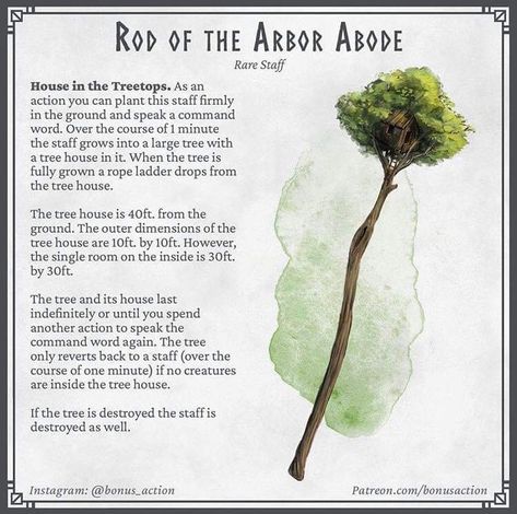 Instagram @bonus_action Druid Items, Fantasy Blacksmith, Druid Staff, Homebrew Items, Dnd Druid, Dnd Stats, Dungeon Master's Guide, Dungeons And Dragons 5e, Dungeons And Dragons Art