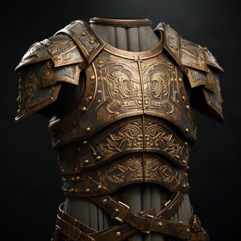 Banded Mail Armor, Medieval Armor Concept Art, Pauldron Armor, Waist Armor, Bronze Armor, Leather Knife Sheath Pattern, Magic Armor, Armadura Cosplay, Viking Armor