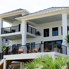 Stilt Homes Florida, Beach House Stairs Exterior, Home On Pilings, Beach House With Rooftop Deck, Modern Coastal Home Plans, Beach Homes Exterior Seaside, Beachfront House Exterior, Small Coastal House Plans, Modern Lake House Plans