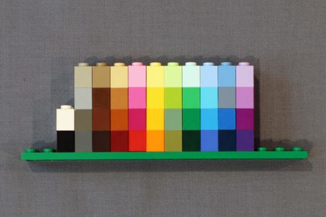 https://flic.kr/p/23BwPi8 | Color Palette | just something I keep on my desk to help me remember which colors are which. Lego currently has 39 solid colors in their Palette. Hard to keep up! Lego Colour Palette, Perfume Styling, Lego Diy Projects, Lego Techniques, Lego Diy, Lego Storage, Lego Worlds, Lego Stuff, Building Techniques