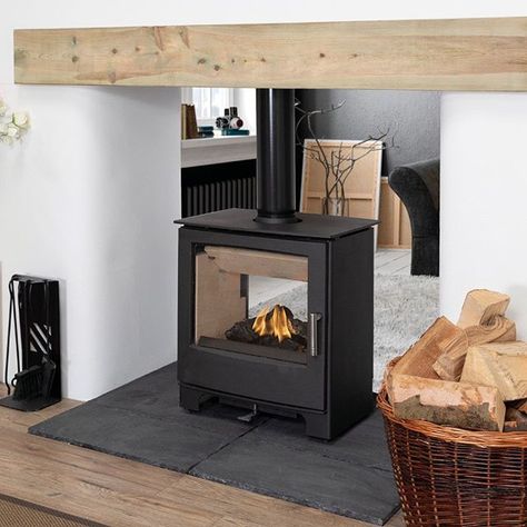 Mendip’s Double Sided Woodland stove heats two rooms in one, perfect for open-plan living | Read more on our blog - link in bio #linkinbio #WoodlandDoubleSided #woodlandstove #mendipstoves #woodburningstoves #woodburners #fireplaceinspo #stoveinspo #doublesidedstove #ecodesign #ecodesignready #ecodesign2022 Double Sided Log Burner, Wood Burning Stoves Living Room, Inset Stoves, Double Sided Stove, Wood Burning Stoves, Fireplace Beam, Double Sided Fireplace, Multi Fuel Stove, Log Burner