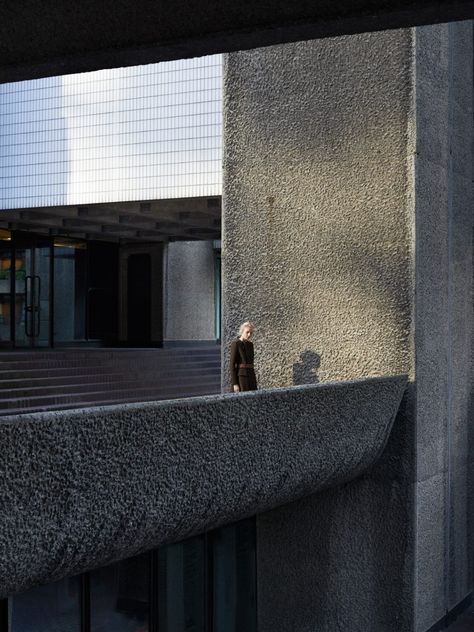 Brutalist Fashion Editorial, Barbican Fashion Shoot, Brutalist Photoshoot, Toga Archives, London Photoshoot, City Shoot, London Film, Portrait Lighting, Brutalist Architecture