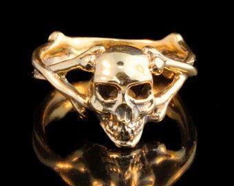 Gold Skull Jewelry, Gold Skull Ring, Bat Ring, Magic Jewelry, Dragon Logo, Magic Dragon, Bat Jewelry, Steampunk Rings, Fire Jewelry