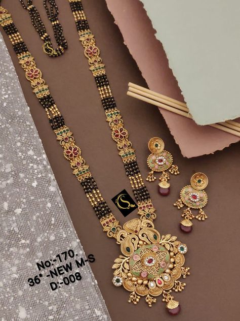 Heavy Mangalsutra Designs, Long Mangalsutra Designs Gold, Latest Mangalsutra Designs, Mangalsutra Designs Gold, Long Mangalsutra, Glam Quotes, Natural Material Jewelry, Hyderabadi Jewelry, Janmashtami Wishes