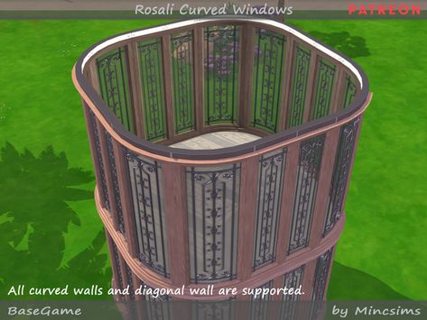 Sims 4 Curved Windows, Sims 4 Cc Curved Windows, Curved Windows, Round Window, Windows Me, Curved Walls, Sims 4 Build, Sims 4 Game, Sims House