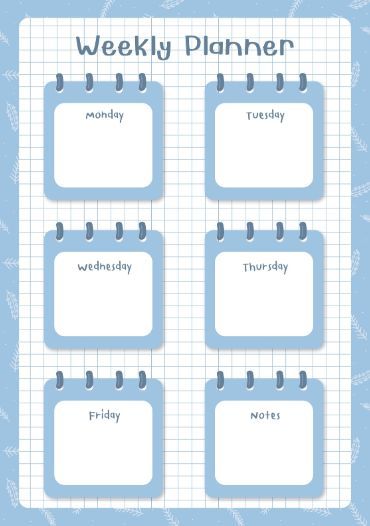 Cute Weekly Planner Template, Cute Weekly Planner, Paper Activity, Weekly Reminder, Reminder Notes, Day Planner Template, Notes Paper, Yellow Pastel, Weekly Planner Template