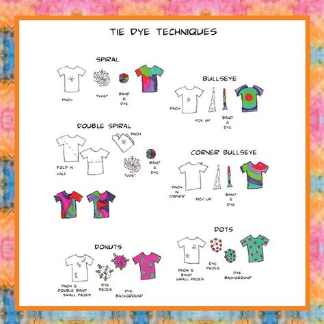 Tie Dye Instructions, Tie Dye Folding Techniques, Tye Dye Patterns, Diy Tie Dye Techniques, Diy Tie Dye Designs, Tie Dye Patterns Diy, Tie Dye Ideas, Diy Tie Dye Shirts, Tie Dye Party