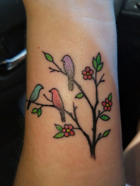 3 birds for my 3 granddaughters Tattoos For Grandma And Granddaughter, Granddaughter Tattoo Ideas Grandmothers, Grandma And Granddaughter Tattoo Ideas, Grandmother And Granddaughter Tattoos, Granddaughter And Grandma Tattoos, Matching Tattoos For Grandma And Granddaughter, Sweet Tattoos, Cool Small Tattoos, Android Wallpaper Flowers