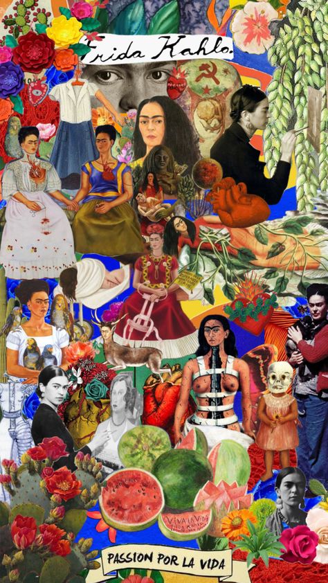 Frida Kahlo #art #fridakhalo #frida Mexican Culture Art, Frida Kahlo Art, Pin Doll, Mexican Culture, Iphone Background Wallpaper, Phone Backgrounds, Iphone Background, Culture Art, Collage Art