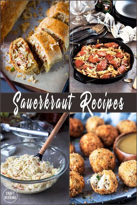 German Sauerkraut Recipe, Sourcrout Recipes, Sauerkraut Balls, Pork And Sauerkraut, Grilled Brats, Raw Cabbage, Sour Cabbage, Fermented Sauerkraut, Salad Soup