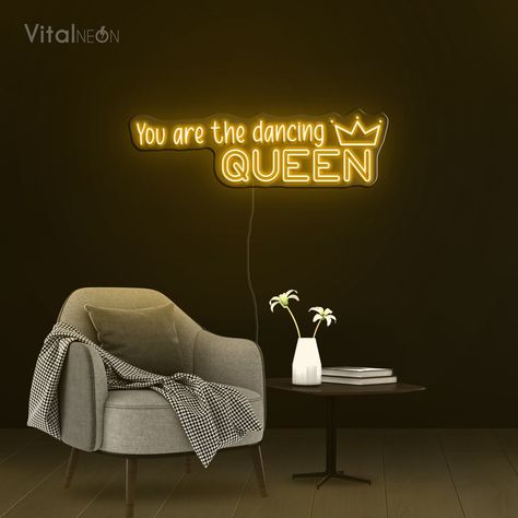 You Are the Dancing Queen Neon Sign, Inspired Wall Art, Dance Floor Decor, Colorful LED Light, Retro Home Decor, Music Lover Gift by VitalNeons on Etsy Queen Neon Sign, Dance Floor Decor, Shut Up And Dance, Art Dance, Heart Key, Retro Home Decor, Custom Neon, Gift For Music Lover, Art Colorful