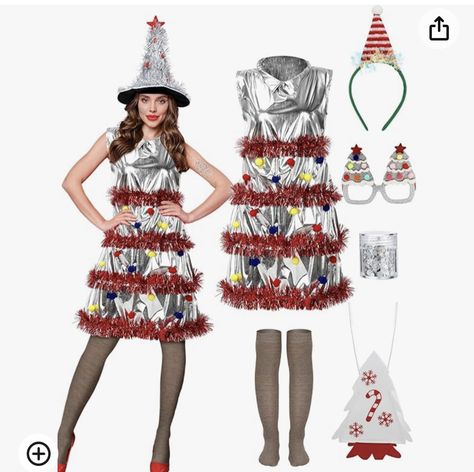 Christmas Outfit Dress, Christmas Outfit Dresses, Funny Christmas Costumes, Christmas Tree Costume, Nativity Costumes, Christmas Tree Bag, Tree Costume, Christmas Tree Hat, Christmas Tree Dress