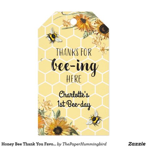 Ministering Ideas, Bee Favor, Honey Bee Theme, Bee Tags, Farm Themed Birthday Party, An Affair To Remember, Bee Party, Bee Birthday, Custom Ribbon