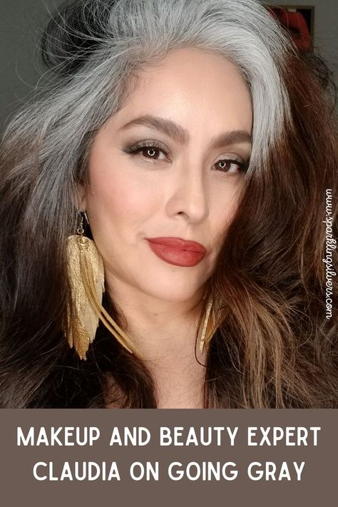 makeup for gray hair Makeup For Silver Hair, Grey Hair Ideas, Haircuts For Gray Hair, Grey Hair Before And After, Grey Hair And Makeup, Silver Haired Beauties, Grey Hair Over 50, Grey Hair Transformation, Gorgeous Gray Hair