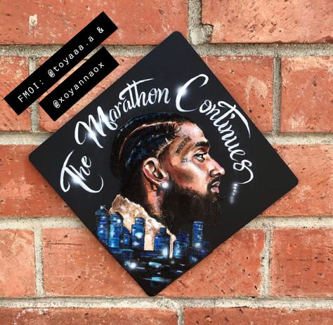 Nipsey Graduation Cap, Nipsey Hussle Graduation Cap Ideas, Nipsey Hussle Graduation Cap, Kendrick Lamar Graduation Cap, Nursing Pics, Graduation Aesthetic, Diy Graduation Decorations, Graduation Games, Hats Ideas