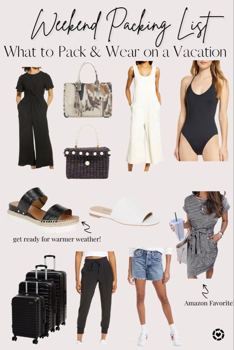 Weekend Getaway Outfits Summer, Weekend Trip Outfits Summer, Summer Weekend Getaway Outfits, Weekend Trip Outfits, Long Weekend Packing, Trip Outfit Summer, Weekend Packing List, Weekend Getaway Outfits, Easy Summer Outfit