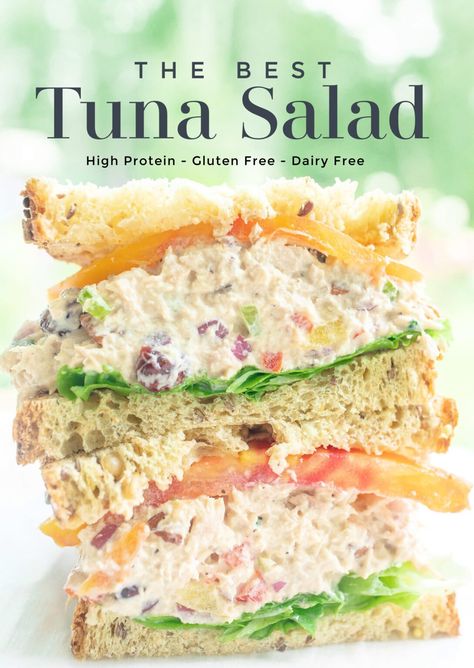 Best Tuna Salad Recipe: High Protein, Gluten & Dairy Free - Simply Taralynn | Food & Lifestyle Blog Mayo Free Tuna Salad, High Protein Tuna Salad, Tuna Salad Recipes, Best Tuna Salad Recipe, Bread Crackers, Best Tuna Salad, Avocado Oil Mayo, Healthy Tuna Salad, Tuna Salad Pasta