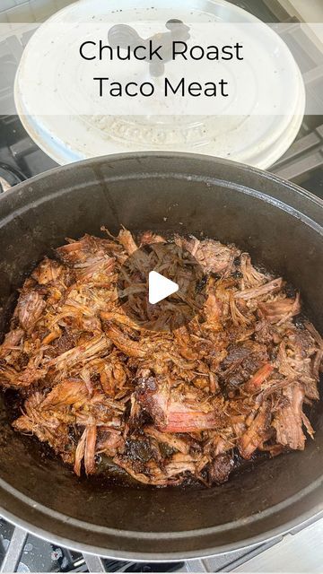 Jamie Tarence | Family Savvy | Food/Lifestyle Blog on Instagram: "🚨NEW RECIPE ALERT🚨This tender chuck roast taco meat couldn’t be easier and requires minimal ingredients.

INSTRUCTIONS
1️⃣Place chuck roast in a Dutch oven.
2️⃣Coat the chuck roast with taco seasoning, kosher salt, and pepper on both sides. Rub it in well.
3️⃣Add a cup of water or bone broth. Cover.
4️⃣Bake at 300F for 5-6 hours.

Looking for more recipes for your Taco Tuesdays? Check these recipes out on my blog:
1️⃣Chipotle’s Beef Barbacoa Copycat recipe
2️⃣Healthy Pork Carnitas
3️⃣Chuy’s Creamy Jalapeno Ranch Dip
4️⃣5-Minute Fresh Guacamole recipe
5️⃣Taco Bell Copycat recipes (NEW on the Blog!)
Comment “RECIPE,” and I’ll send you the links to each of these tasty foods!😘

What are your go-to’s for a tasty taco night? I’ Roast In A Dutch Oven, Chuck Roast Tacos, Fresh Guacamole Recipe, Jalapeno Ranch Dip, Tender Chuck Roast, Crockpot Favorites, Family Savvy, Beef Barbacoa, Creamy Jalapeno