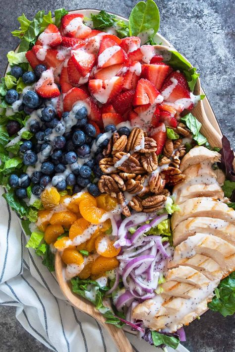 Panera Bread Copycat, Strawberry Poppyseed Salad, Sausage Stuffed Shells, Panera Salad, Poppyseed Salad, Bruschetta Chicken Pasta, Seed Salad, Poppy Seed Dressing, Bruschetta Chicken