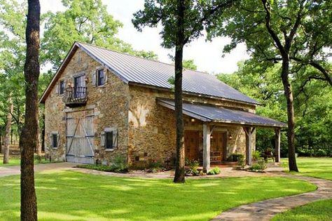 Photo from Heritage Barns  European Farmhouse Charm Vintage Barndominium, Contemporary Barndominium, Wooded Lot, Barndominium Plans, Barn Living, Converted Barn, European Farmhouse, Metal House, Stone Barns