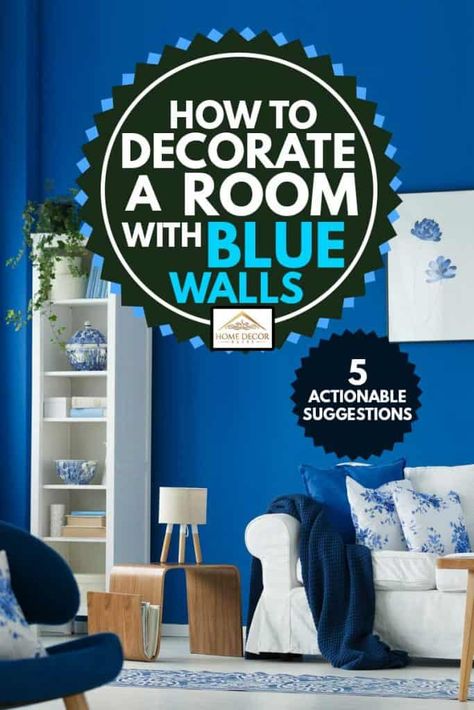 Blue Bedroom Rugs, Bright Blue Bedrooms, Blue Wall Decor Living Room, Blue Room Paint, Room With Blue Walls, Royal Blue Bedrooms, Bright Blue Paint, Blue Bedroom Paint, Dark Blue Paint Color