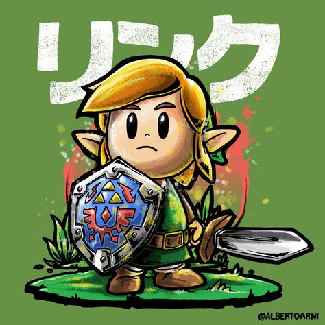 Links Awakening by AlbertoArni on DeviantArt Link's Awakening Wallpaper, Links Awakening Link, Link Drawing Easy, Link Zelda Drawing, Zelda Chibi, Zelda Cartoon, Zelda Drawing, Link's Awakening, Toon Link