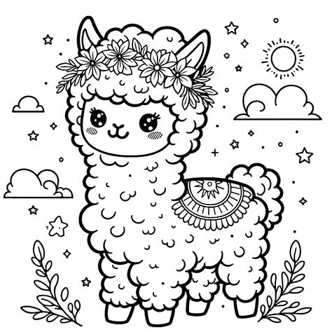 alpaca llama free coloring pages Llama Coloring Page, Christmas Llama, Color Pages, Animal Coloring, Animal Coloring Pages, Be Creative, Free Coloring Pages, Free Coloring, Coloring Page