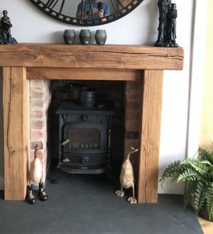 Fire Surrounds | Celtic Oak Fire Place Surround, Oak Beam Fireplace, Floating Shelf Mantle, Floating Shelves Books, Beam Fireplace, Floating Shelves With Lights, Floating Shelf Hardware, Grey Floating Shelves, Floating Shelf With Drawer