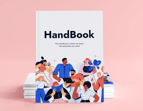 Illustration Brochure Design, Company Handbook Design, Guidebook Cover Design, Illustration Merchandise, Illustration Brochure, Handbook Design, Merchandise Ideas, Module Design, Corporate Id