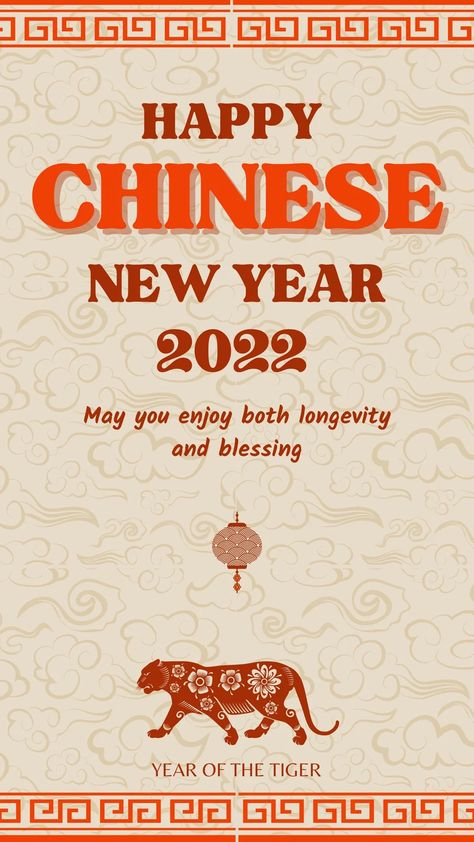 Templates Insta Story Template, Chinese New Year Celebration, Font Combos, Create Your Story, Business Cards And Flyers, Marketing Business Card, Book Labels, Free Social Media, Year Of The Tiger