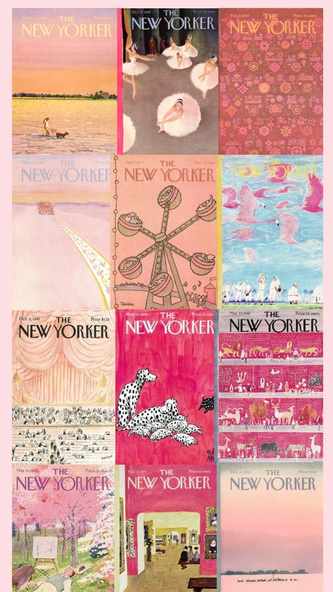 The New Yorker Pink, New Yorker Pink, Dorm Prints, New Yorker Covers, Pretty Room, Vintage Poster Art, 50 Cent, The New Yorker, College Dorm