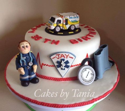 Paramedic Cake, Ambulance Cake, Paramedic Graduation, Firefighter Birthday Cakes, Paramedic Humor, Paramedic Quotes, Firefighter Birthday, Food Projects, No Bake Pies