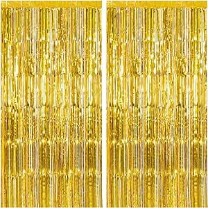 Foil Curtain Backdrop, Gold Streamers, Dance Party Decorations, Curtain Backdrop, Foil Curtain, Backdrop Birthday, Gold Backdrop, Curtain Backdrops, Bachelorette Decorations