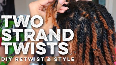 DIY Two Strand Twists | EASY Retwist & Style Tutorial - YouTube 3 Strand Braids On Locs, Two Strand Twist Hairstyles, Twist Extensions, Two Strand Twists, Style Tutorial, Two Strand Twist, Strand Braid, Fashion Tutorial, Twist Hairstyles