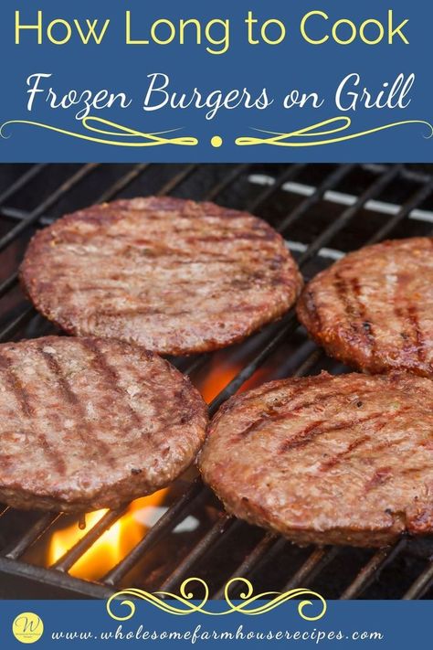 Grilling hamburgers for a summer picnic Grilling Frozen Burgers, Burgers On Grill, Frozen Burger Patties, Bbq Hamburgers, Burger Patty Recipe, Burgers On The Grill, Beef Patties Recipes, How To Cook Hamburgers, Hamburger Recipes Patty